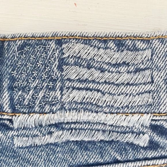 REVICE high waisted denim shorts Malibu cut off Distressed frayed hem 25 - Picture 6 of 8